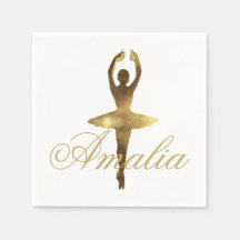 Ballet Dance Party Gold Ballerina Name oder Text h