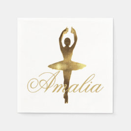 Ballet Dance Party Gold Ballerina Name oder Text h Serviette