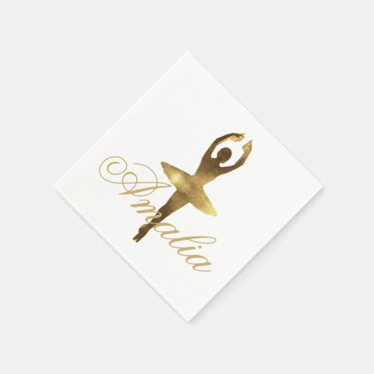 Ballet Dance Party Gold Ballerina Name oder Text h Serviette (Ecke)