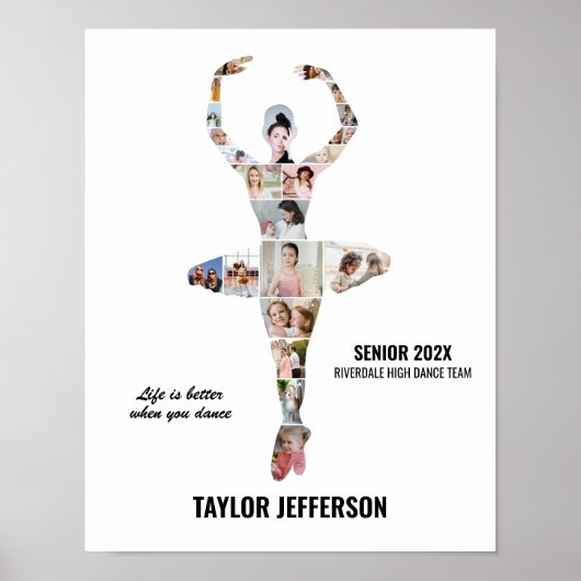 Ballet Dance Photo Collage Custom Ballerina Poster (Vorne)