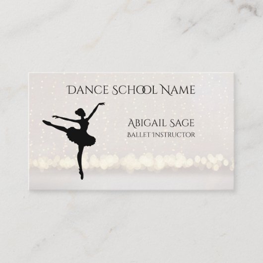 Ballet Dance School Beruflich Dancer Custom Visitenkarte (Vorderseite)
