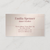 Ballet Dance Studio Pearl Point Business Card Visitenkarte (Rückseite)