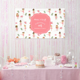 Ballet Dance & Twirl Pink Ballerina Birthday  Banner