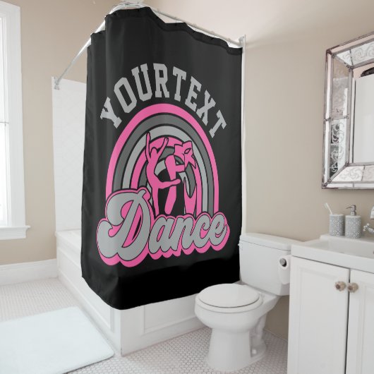 Ballet Dancer ADD TEXT Classic Dance Performer Duschvorhang (Beispiel)