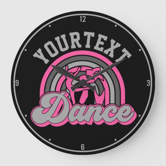 Ballet Dancer ADD TEXT Classic Dance Performer Große Wanduhr (Vorderseite)