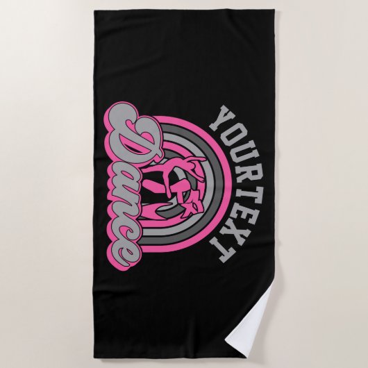 Ballet Dancer ADD TEXT Classic Dance Performer Strandtuch (Vorderseite)