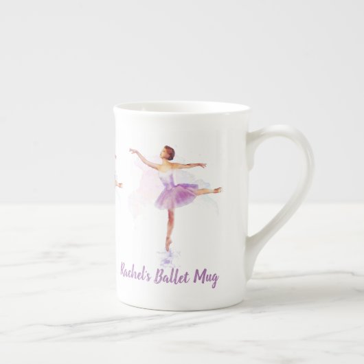 Ballet Dancer Arabesque - Fügen Sie Ihren Namen od Porzellantasse (Rechts)