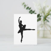 BALLET DANCER Arabesque (Silhouette Ballerina) ~.p Postkarte (Stehend Vorderseite)