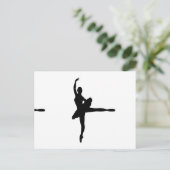 BALLET DANCER Arabesque (Silhouette Ballerina) v2 Postkarte (Stehend Vorderseite)