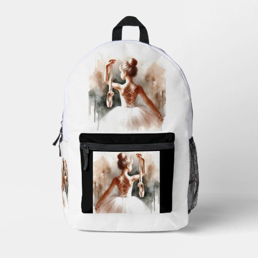 Ballet Dancer Backpack - Elegant & Chic Bedruckter Rucksack (Vorderseite)