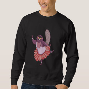 Ballet Dancer Beaver Kids Girl Beaver Ballerina Sweatshirt