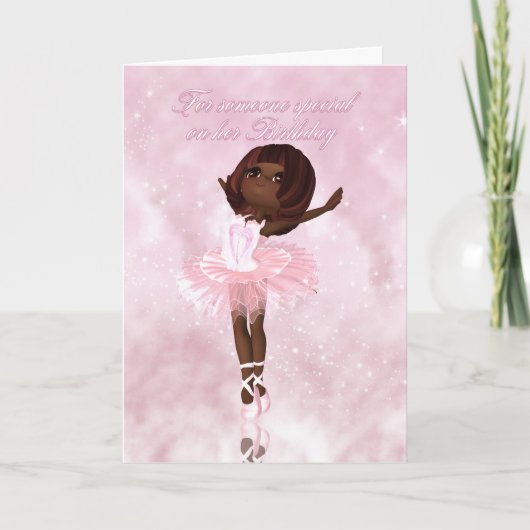 Ballet Dancer Birthday Card - African American Bal Karte (Vorderseite)