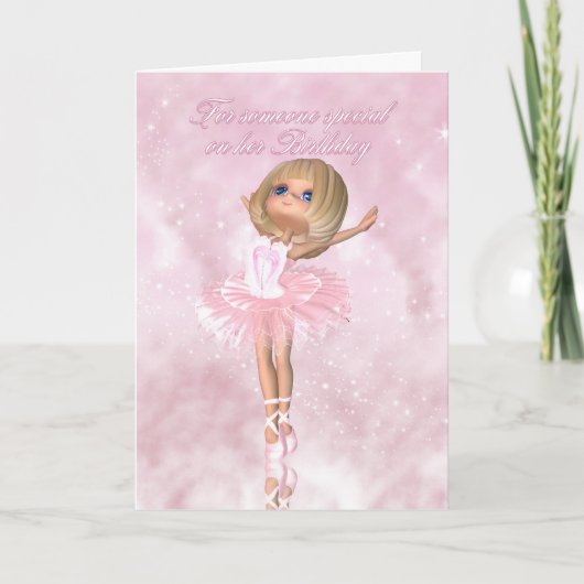 Ballet Dancer Birthday Card - Ballerina Geburtstag Karte (Vorderseite)