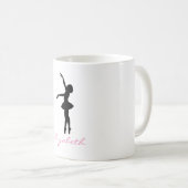 Ballet Dancer Black Silhouette Personalisiert Kaffeetasse (VorderseiteRechts)