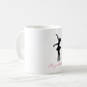 Ballet Dancer Black Silhouette Personalisiert Kaffeetasse (Vorderseite Links)