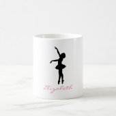Ballet Dancer Black Silhouette Personalisiert Kaffeetasse (Mittel)