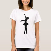 Ballet Dancer Black Silhouette T-Shirt (Vorderseite)