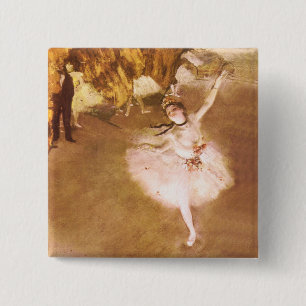 Ballet Dancer Degas Star Painting Button