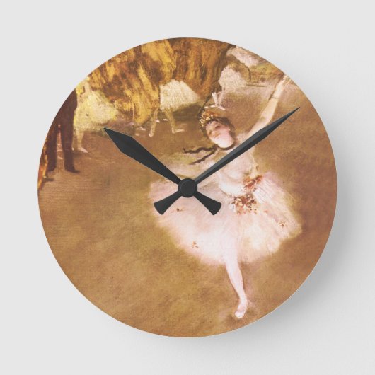 Ballet Dancer Degas Star Painting Runde Wanduhr (Vorderseite)