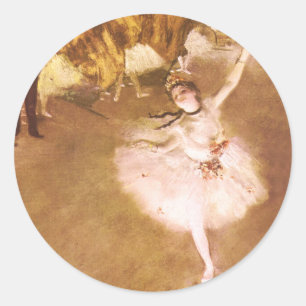 Ballet Dancer Degas Star Painting Runder Aufkleber