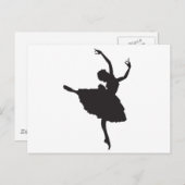 Ballet Dancer der Black Silhouette Postkarte (Vorne/Hinten)