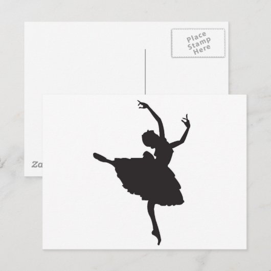 Ballet Dancer der Black Silhouette Postkarte (Vorne/Hinten)