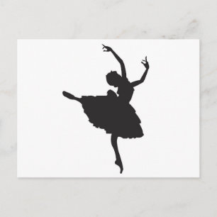 Ballet Dancer der Black Silhouette Postkarte