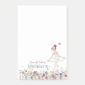 Ballet Dancer Floral Personal Post-it Notes Klebezettel (Vorderseite)