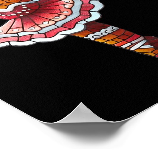 Ballet Dancer Gingerbread Christmas Dance Teacher Poster (Ecke)