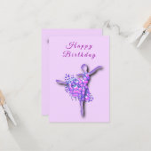 Ballet Dancer Girl Ballerina Karte (Vorderseite/Rückseite Beispiel)