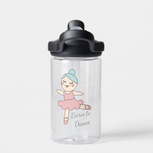 Ballet Dancer Girl's Personalised Trinkflasche (Rückseite)