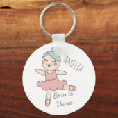 Ballet Dancer Girl's Personalisiert Schlüsselanhänger (Vorderseite)
