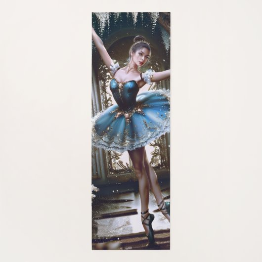 Ballet Dancer in einem Blue Tutu Custom Double Sid Yogamatte (Rückseite)