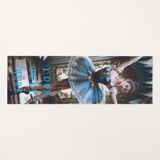 Ballet Dancer in einem Blue Tutu Custom Double Sid Yogamatte (Vorderseite (Horizontal))