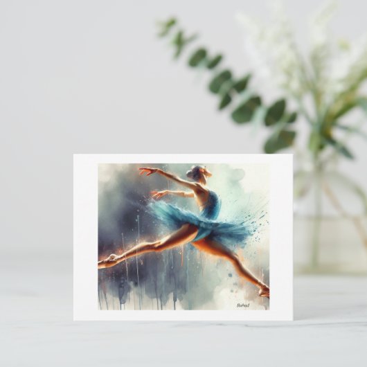 Ballet Dancer in Motion, Postkarte (Stehend Vorderseite)