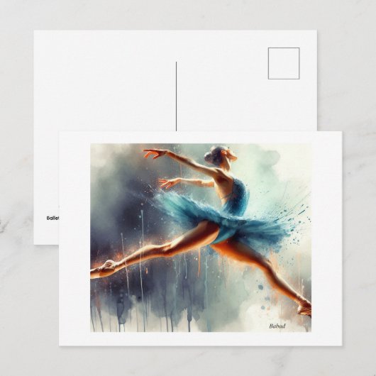 Ballet Dancer in Motion,  Postkarte (Vorne/Hinten)