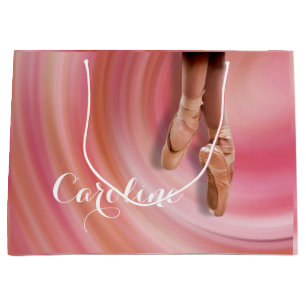 Ballet Dancer in Toe Shoes mit Namen Große Geschenktüte