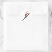 Ballet Dancer Leaping Runder Aufkleber (Tasche)