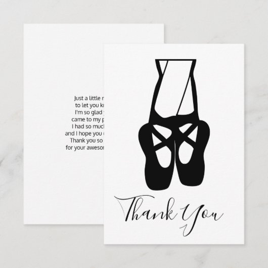 Ballet Dancer Legs & Slippers Dankeskarte (Vorne/Hinten)