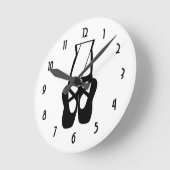 Ballet Dancer Legs & Slippers Runde Wanduhr (Winkel)
