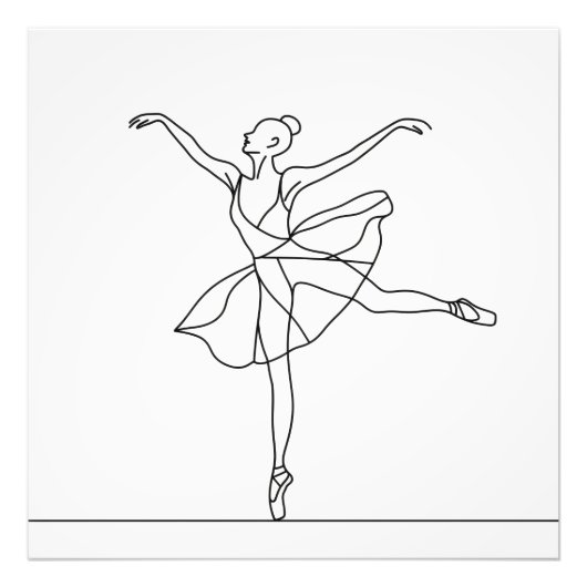 Ballet Dancer Line Art Fotodruck (Vorne)