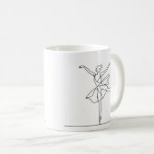 Ballet Dancer Line Art Kaffeetasse (VorderseiteRechts)