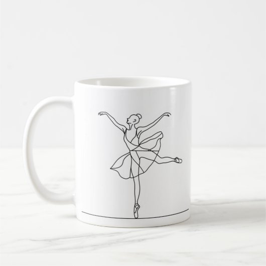 Ballet Dancer Line Art Kaffeetasse (Links)