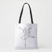 Ballet Dancer Line Art Tasche (Vorderseite)