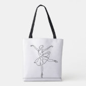 Ballet Dancer Line Art Tasche (Rückseite)