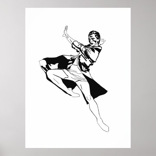 Ballet Dancer Man (2) Poster (Vorne)