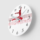 Ballet dancer on a keyboard runde wanduhr (Winkel)