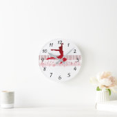 Ballet dancer on a keyboard runde wanduhr (Zuhause)