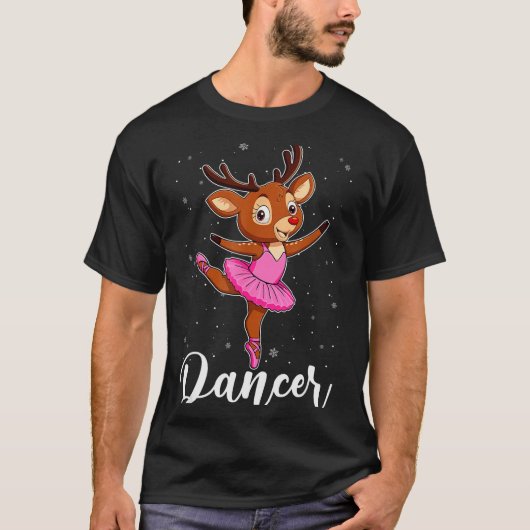 Ballet Dancer Reindeer Ballerinas Christmas Pjs Wo T-Shirt (Vorderseite)
