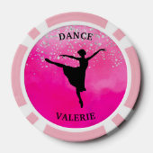 Ballet Dancer Silhouette Pink Watercolor Design Pokerchips (Rückseite)